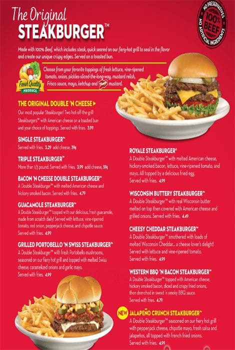 steak and shake menu