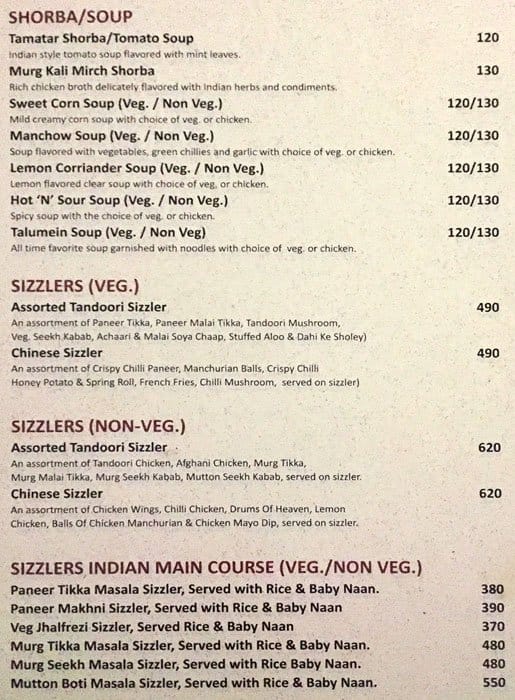 Sizzling Punjab Menu, Menu for Sizzling Punjab, Rohini, New Delhi - Zomato