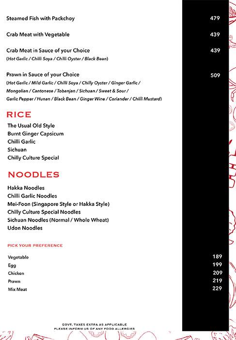 Chilly Culture menu