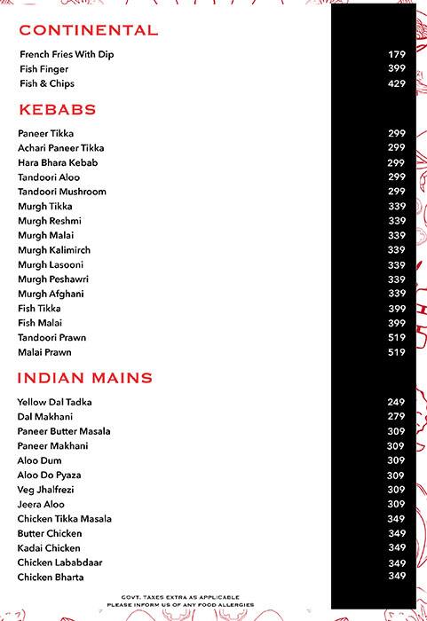 Chilly Culture menu