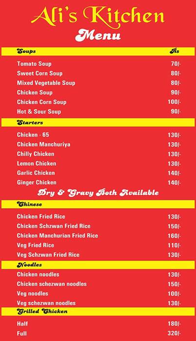 Ali S Kitchen Menu Menu Untuk Ali S Kitchen Manikonda Hyderabad