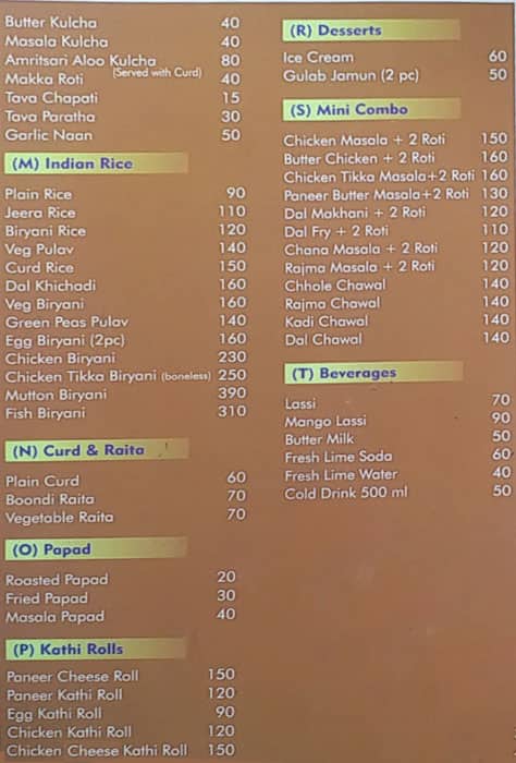 Lovely Restaurant menu