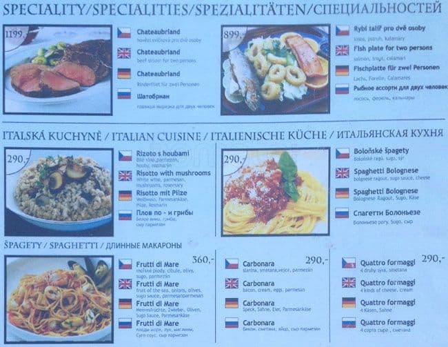 Menu At Velkop evorsk Ml n Restaurant Prague