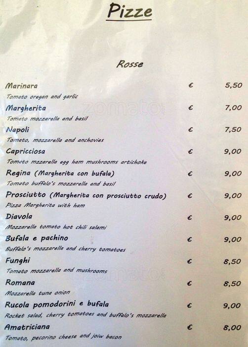 Menu di Taverna Parione 