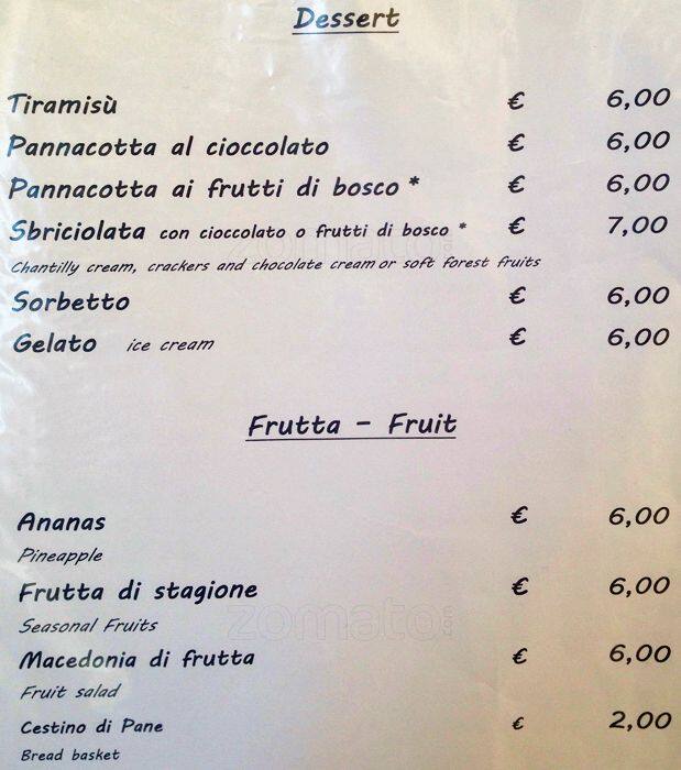 Menu di Taverna Parione 