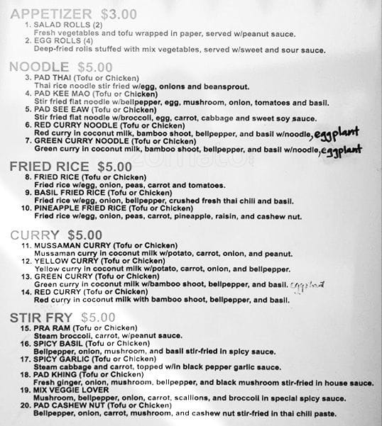 Thai Garden PDX Menu, Menu for Thai Garden PDX, Hazelwood, Portland