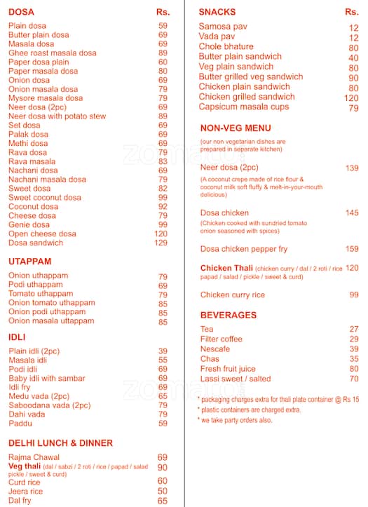 Dosa & More Menu, Menu for Dosa & More, Malad West, Mumbai Zomato