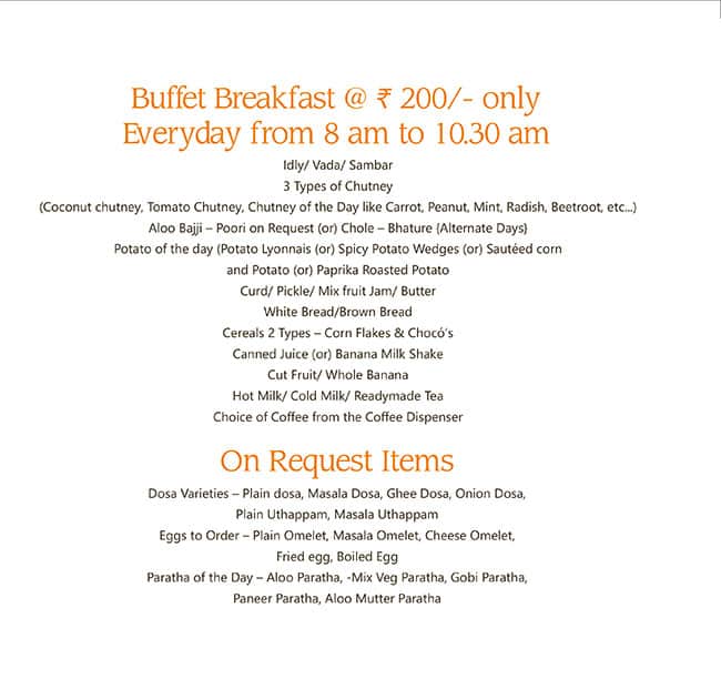 Menu of Hot Griddle, Jayanagar, Bangalore