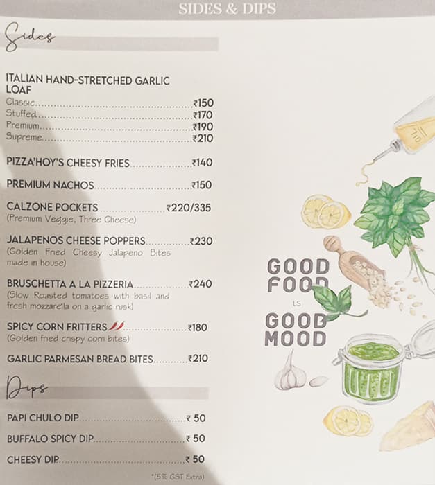 Menu at Pizza'hhoy Western style Pizza, Surat, 106