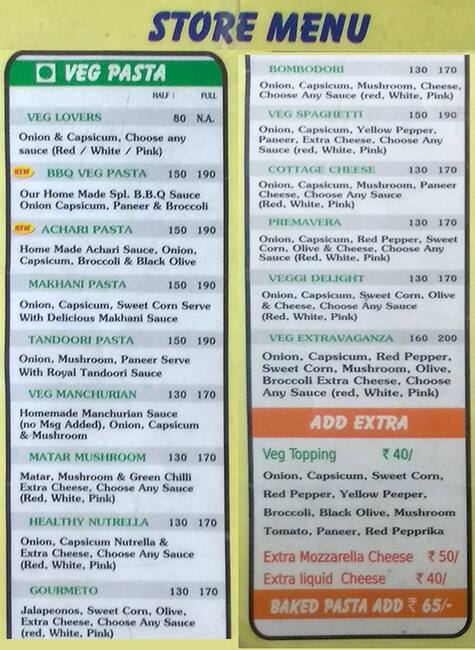 Pasta Xpress Menu Menu For Pasta Xpress Sector 11 Dwarka New