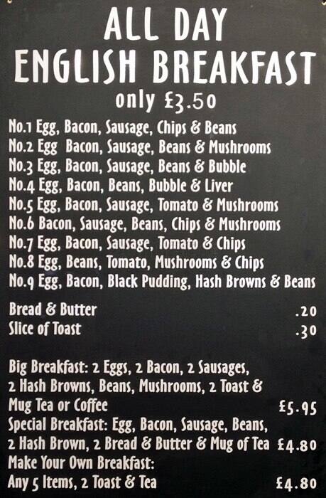 Half Moon Cafe Menu Menu Para Half Moon Cafe Hammersmith London