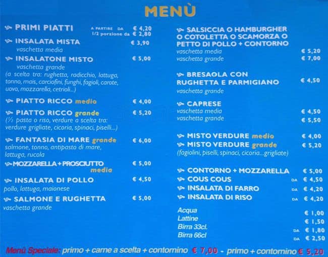 Menu di Bombo 