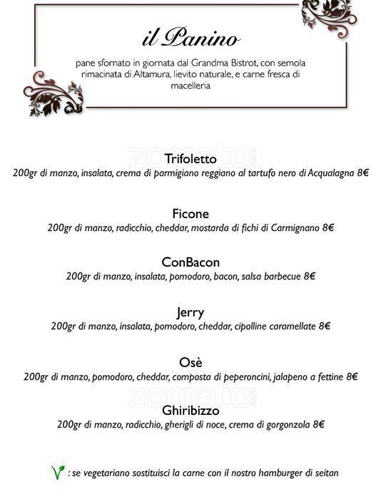 Menu di Barley Wine 