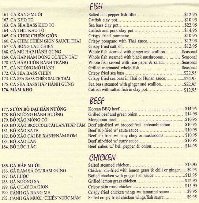 Menu at Nha Trang desserts, San Jose, Tully Rd