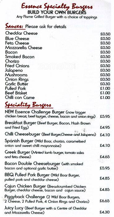 essence menu