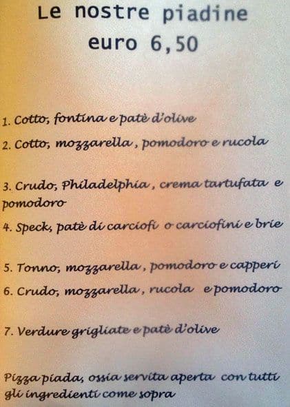 Menu di Caffecioccolata 