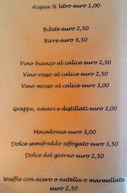 Menu di Caffecioccolata 