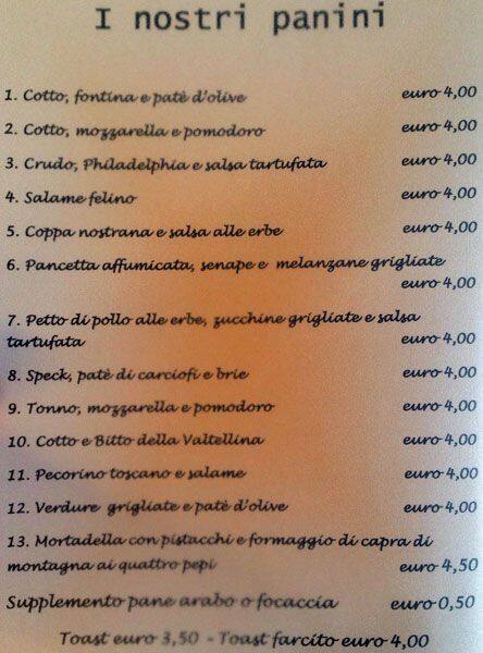 Menu di Caffecioccolata 