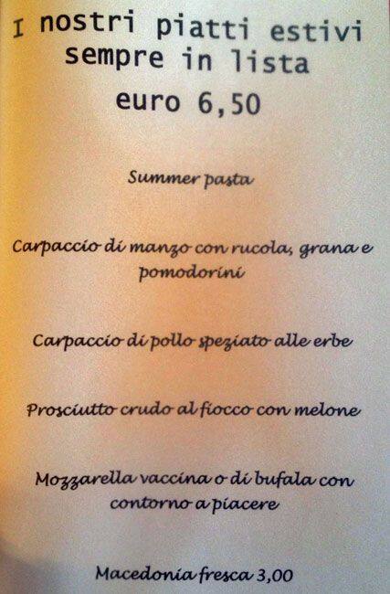 Menu di Caffecioccolata 