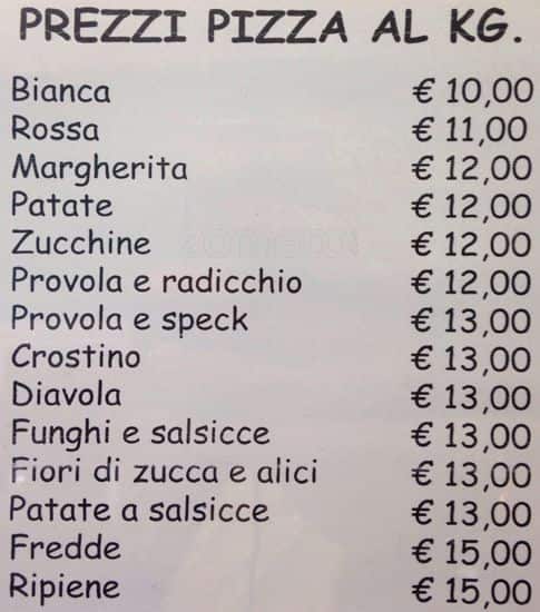 Menu di Pizzeria Pizza & Vivi 