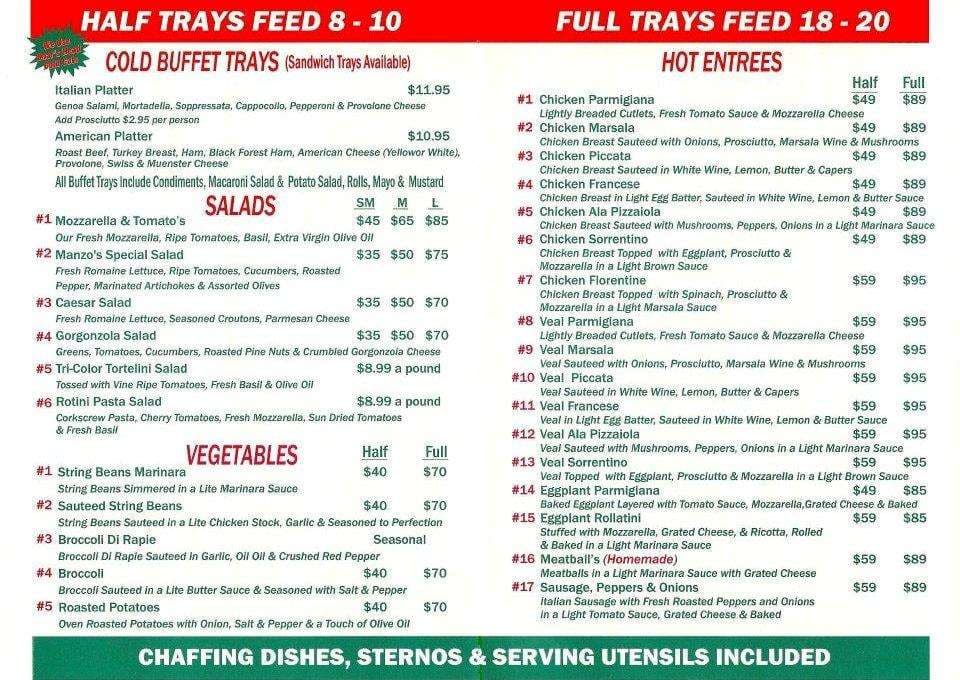Yolk - West Palm Beach Menu Menu at Manzo's Italian Deli restaurant, West Palm Beach