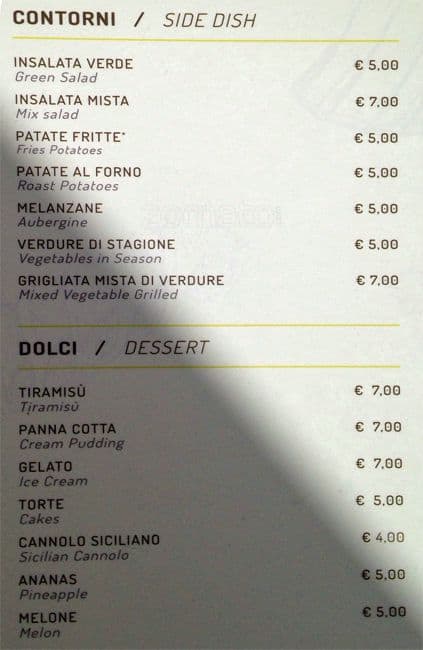 Ristorante Da Diego Speisekarte