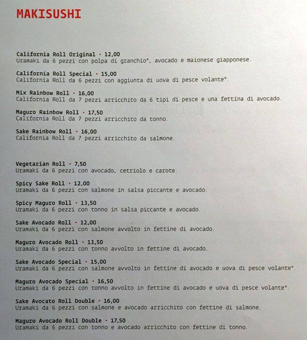 Menu di Kiko Sushi Bar 