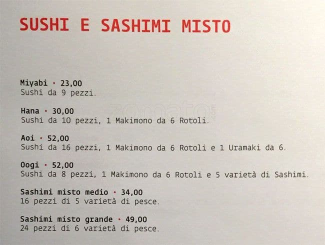 Menu di Kiko Sushi Bar 