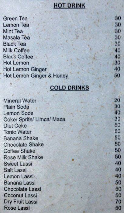 Jasmine Restaurant menu