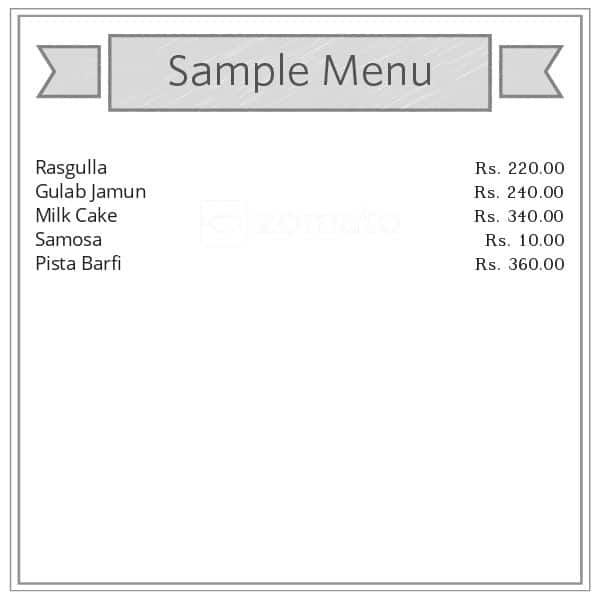Rastogi Sweet Corner menu
