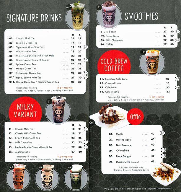 Menu at BlackBall desserts, South Tangerang, Bintaro Jaya Xchange Mall