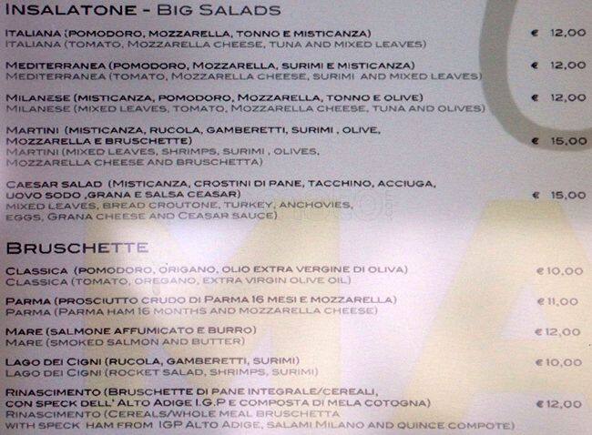 Menu di Café Martini 