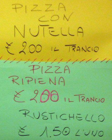 Menu di Pizza Pazza in Piazza 