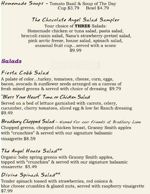 Chocolate Angel Menu And Prices at Steven Hunt blog