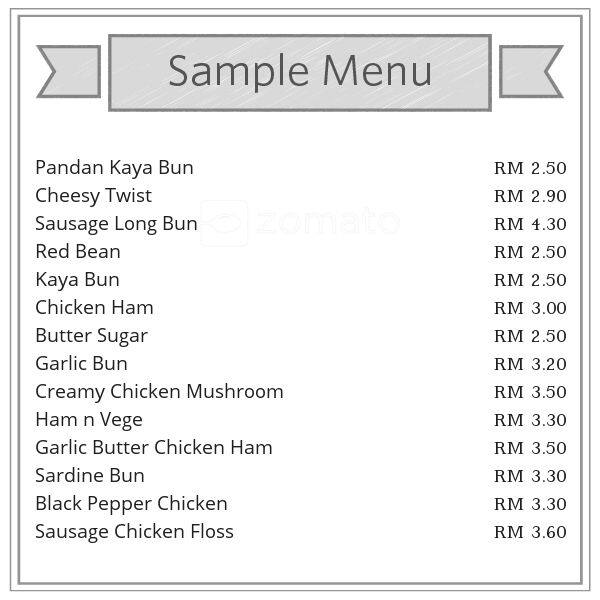 Honey Bakery Menu, Menu for Honey Bakery, Kuala Lumpur City Center