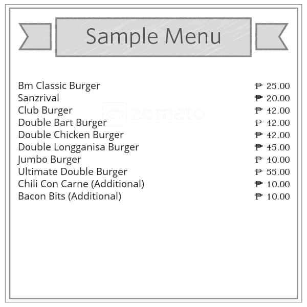 Burger Machine Menu, Menu for Burger Machine, Bangkal, Makati City ...