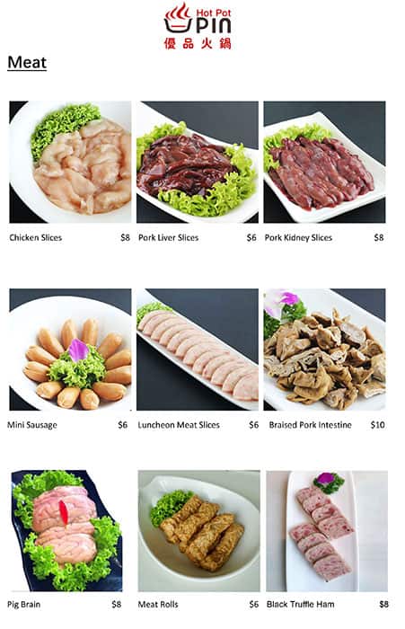 Upin Hot Pot メニュー