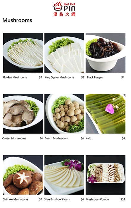 Upin Hot Pot メニュー