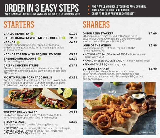 Menu at Woodman pub & bar, London