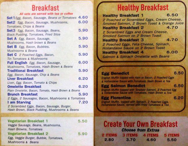 Menu at Mems Cafe Kentish Town, London, 383 Kentish Town Rd