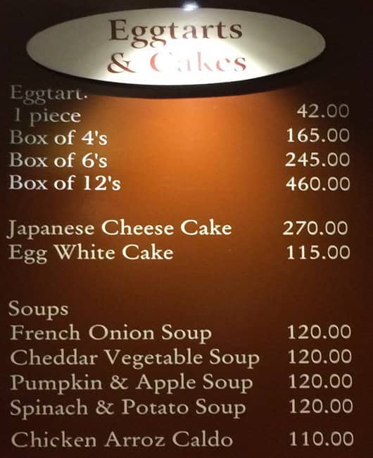 Lord Stow's Bakery Menu, Menu for Lord Stow's Bakery, Trinoma Mall