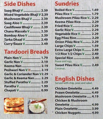 Chilli menu