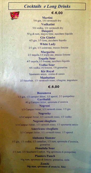 Menu di Bar Melody 