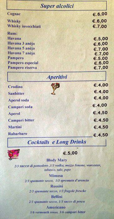 Menu di Bar Melody 