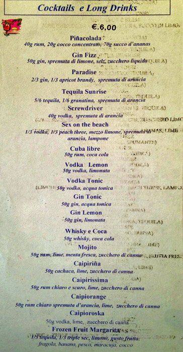 Menu di Bar Melody 