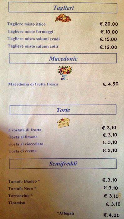 Menu di Bar Melody 
