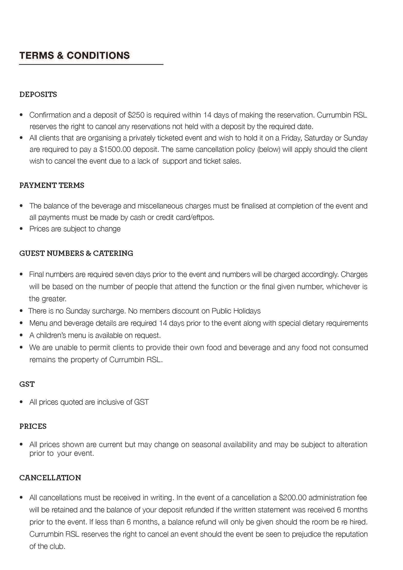 Menu at Currumbin RSL pub & bar, Currumbin