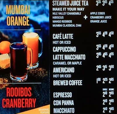 Blenz menu