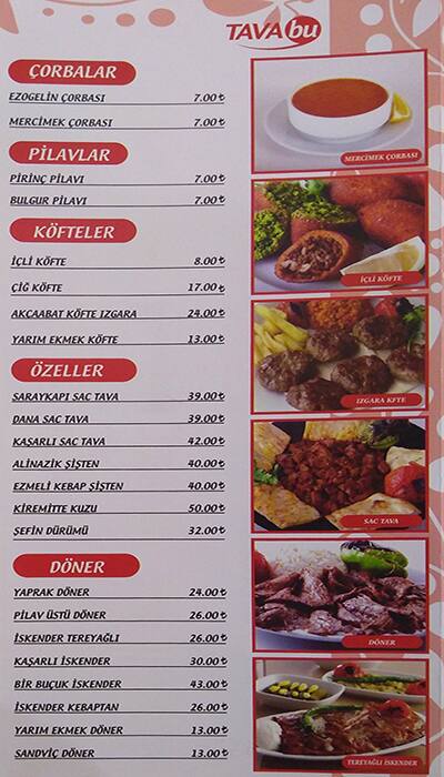 Saraykapi Tava Menu Menu For Saraykapi Tava Haznedar Istanbul