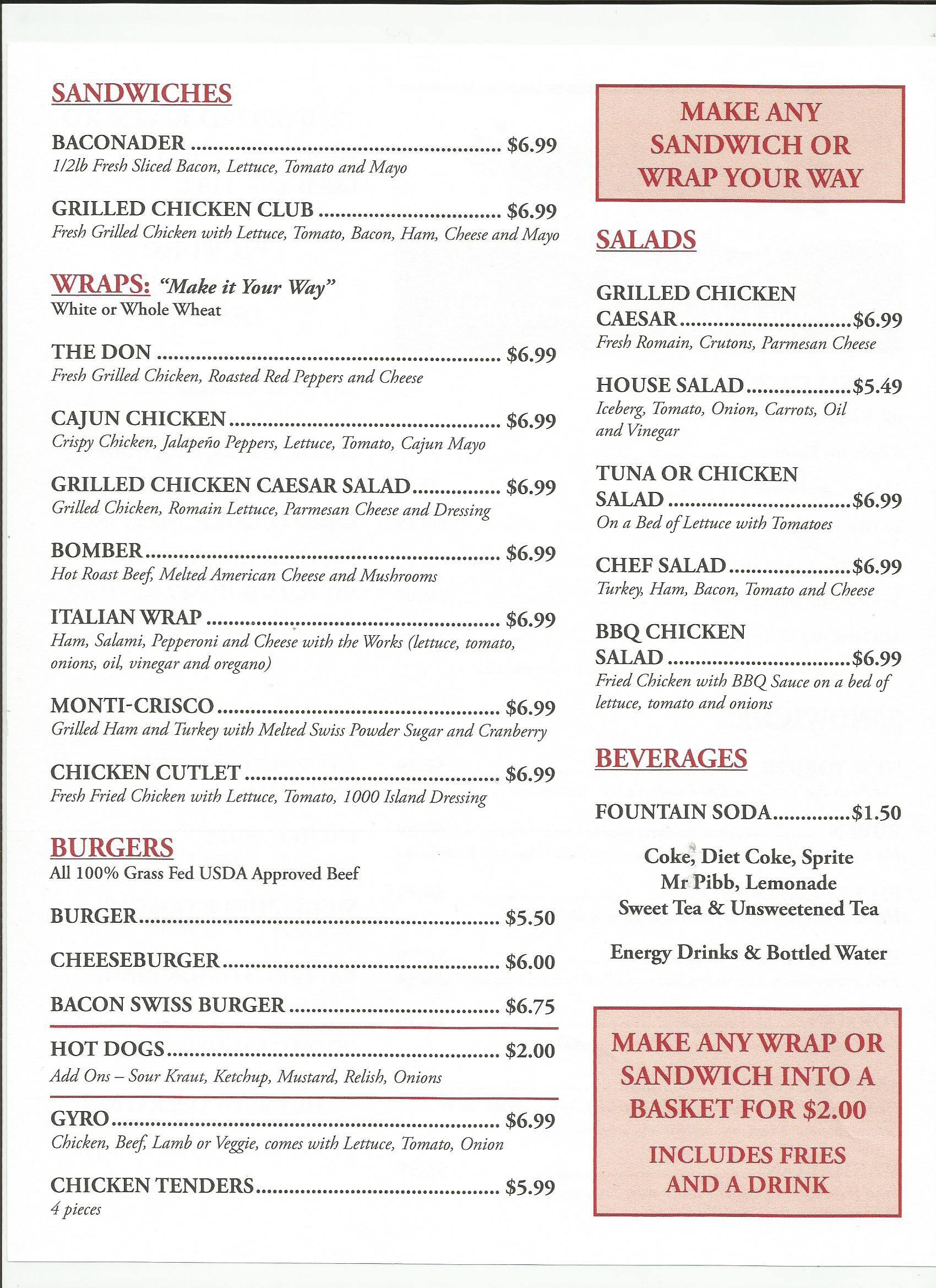 TouchDowns Wings n Things Menu Urbanspoon/Zomato